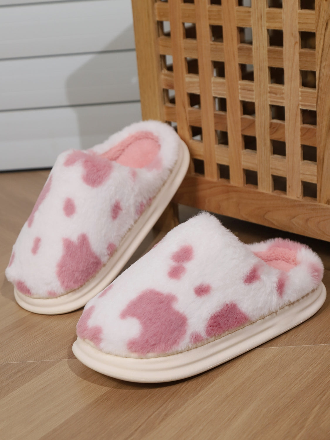 Animal Print Faux Fur Slippers